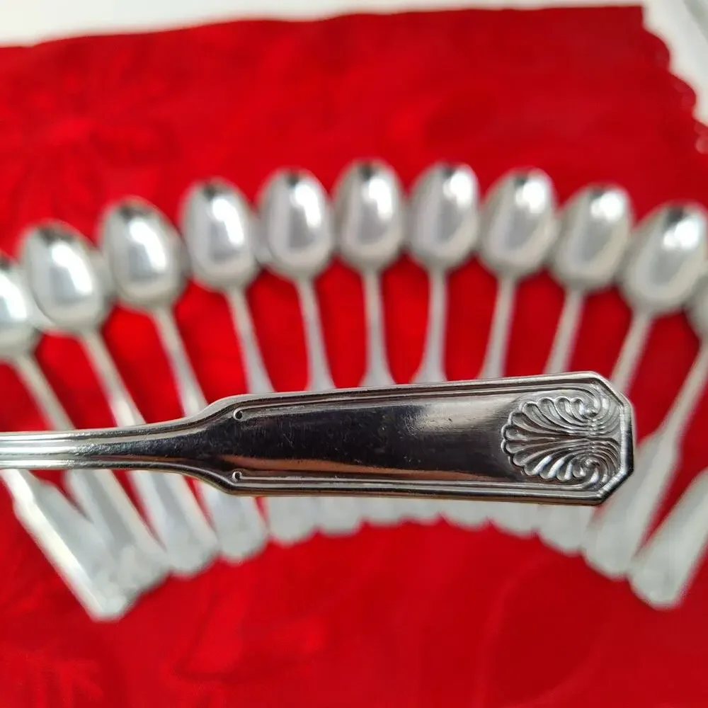 14X Tsp Colonial Shell Stainless Teaspoons Korea